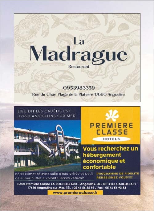 Partenaires du CNA pour le calendrier des Marées Juin 2022 La Rochelle Pallice Ile de Ré Châtelaillon